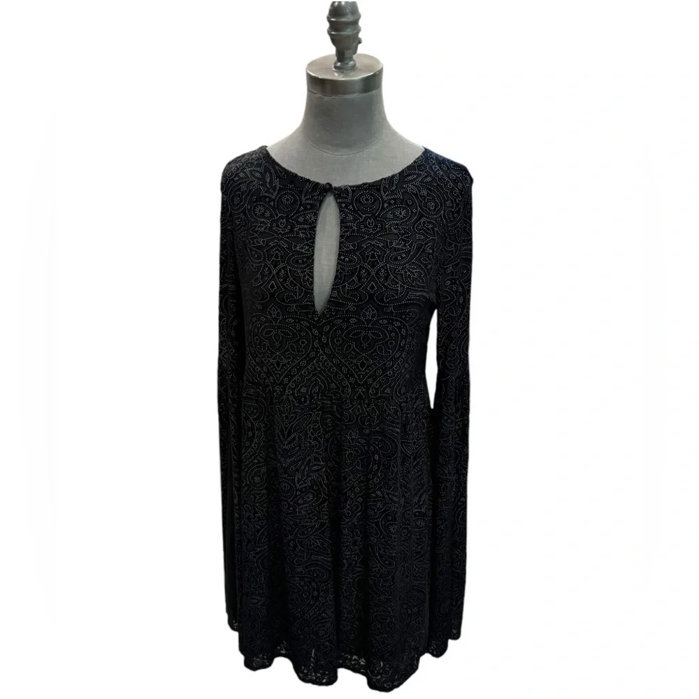 Cupcakes & Cashmere Janna Velvet Mini Dress Bell Sleeve S NWT